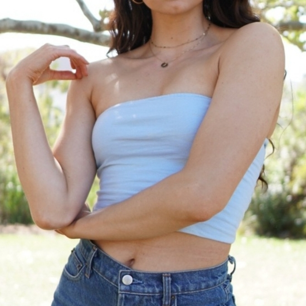 PacSun Blue Bandeau Crop Top
